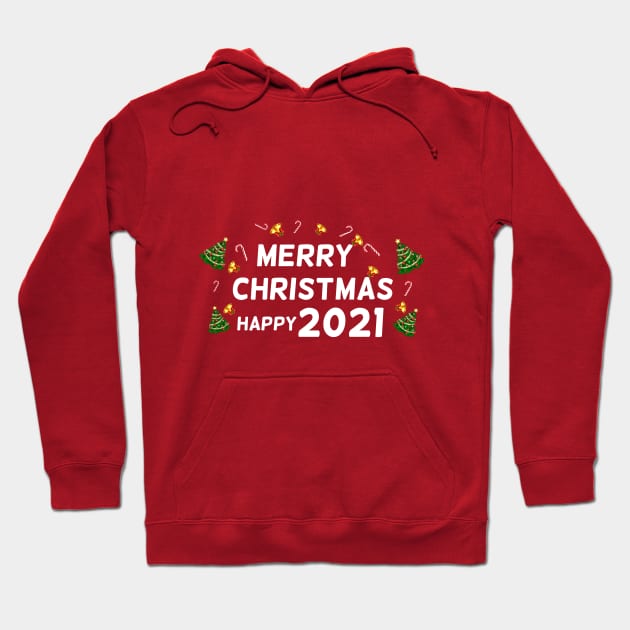 Merry Christmas Happy 2021! Hoodie by Riv0x